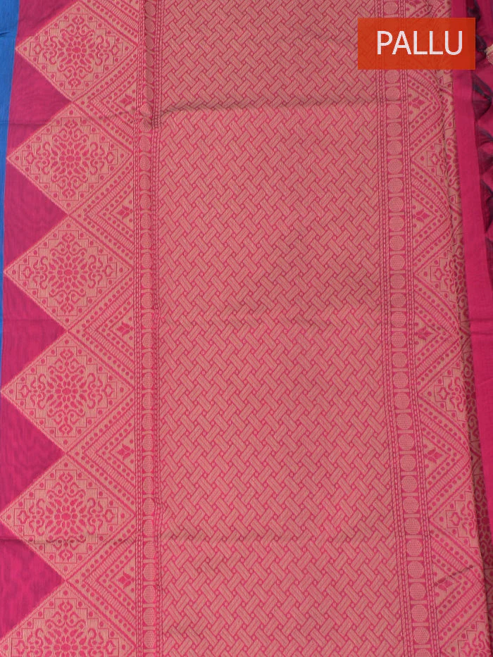 Coimbatore Cotton Blue Color Light Weight Cotton Saree - Image 3