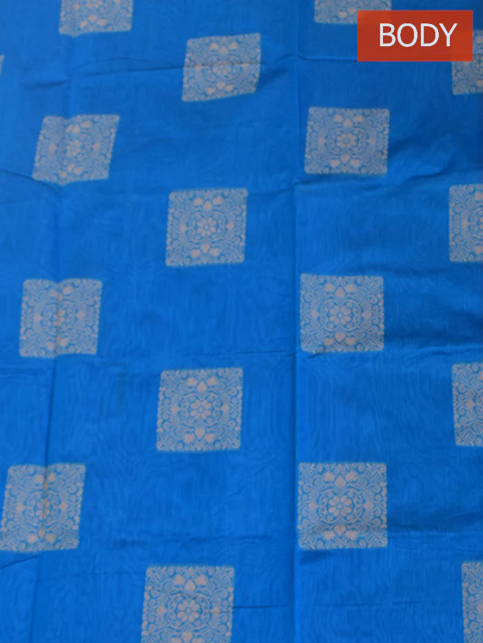 Coimbatore Cotton Blue Color Light Weight Cotton Saree - Image 4