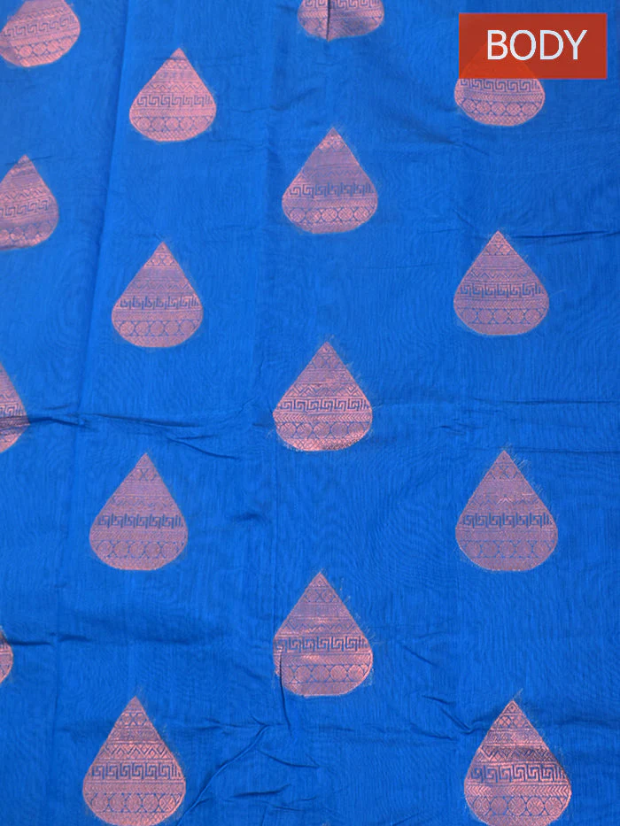 Coimbatore Cotton Blue Color Light weight Cotton Saree - Image 4