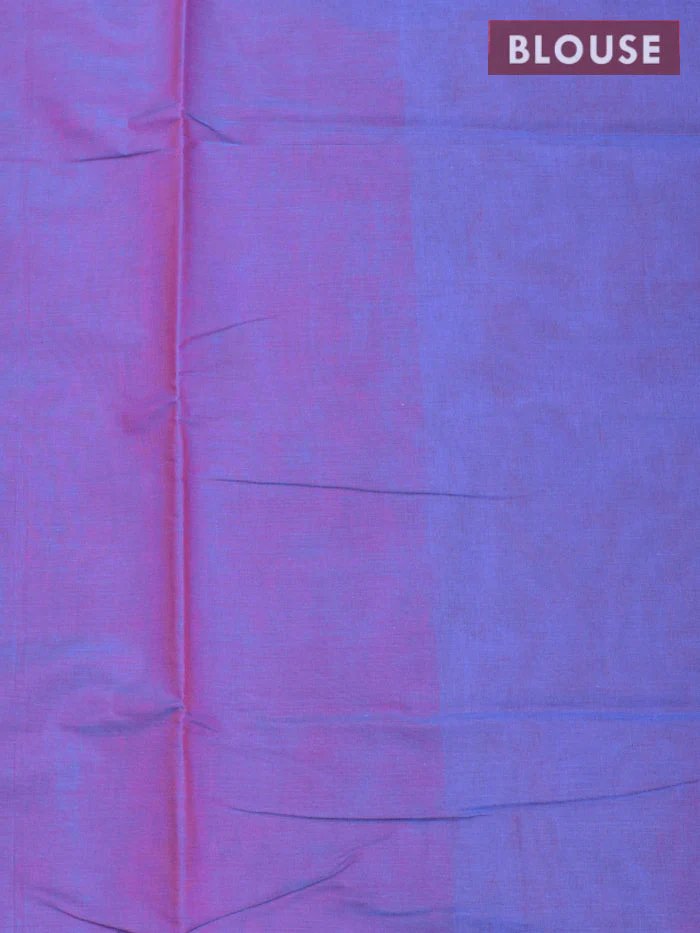 Coimbatore Cotton Blue Emboss Saree with Thread Woven Border - Image 4