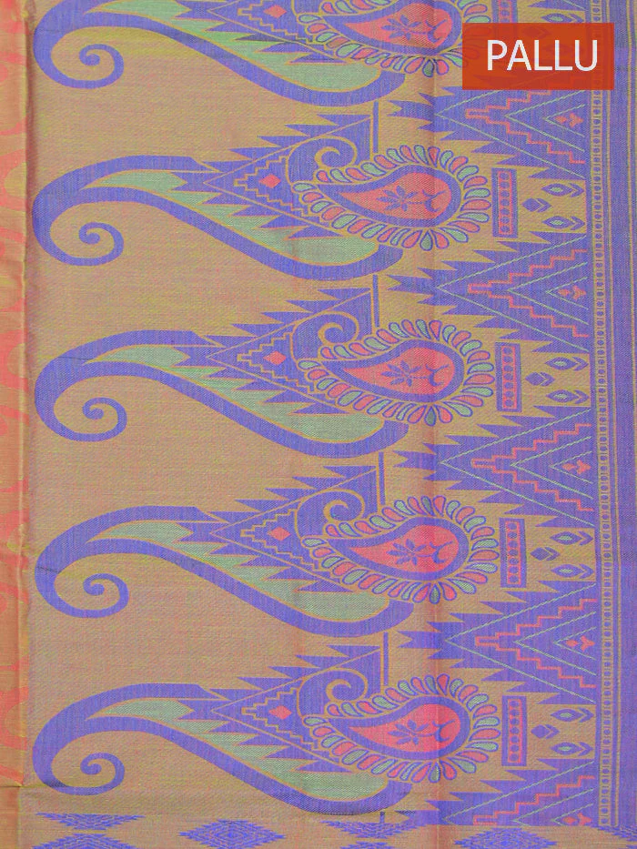 Coimbatore Cotton Brown Butta Saree with Thread Woven Border - Image 3