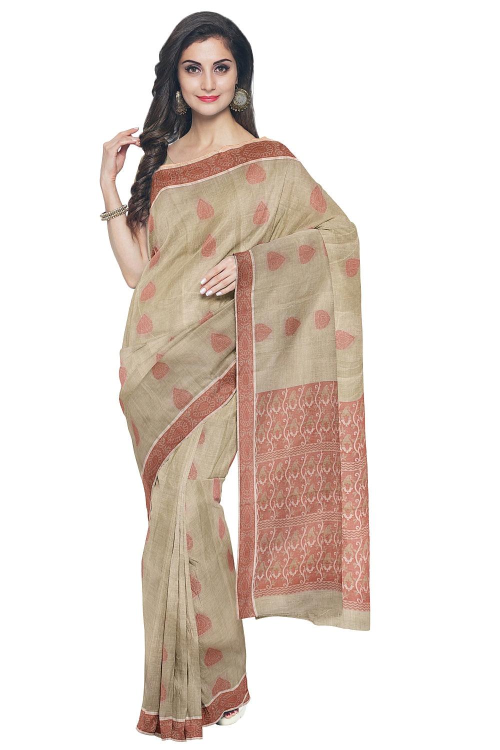 Coimbatore Cotton Butta Saree - Light Green - Image 2