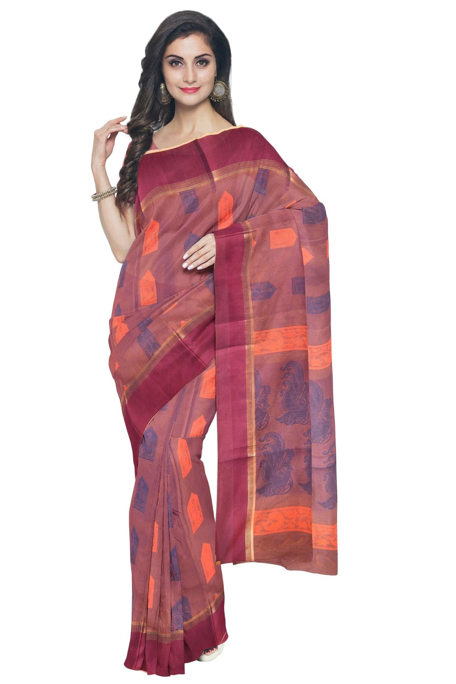 Coimbatore Cotton Butta Saree - Light Purple - Image 2