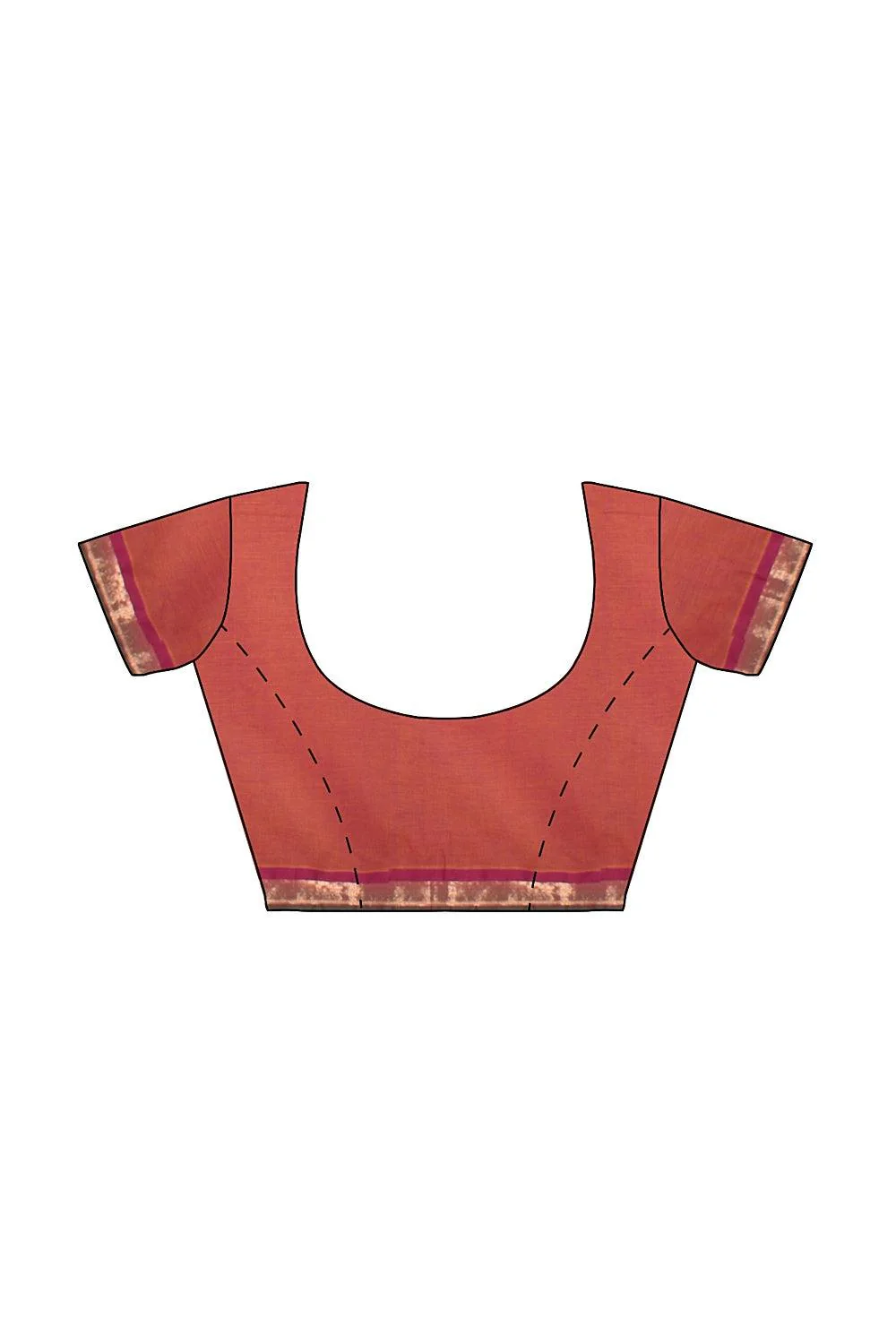 Coimbatore Cotton Butta Saree - Orange - Image 4