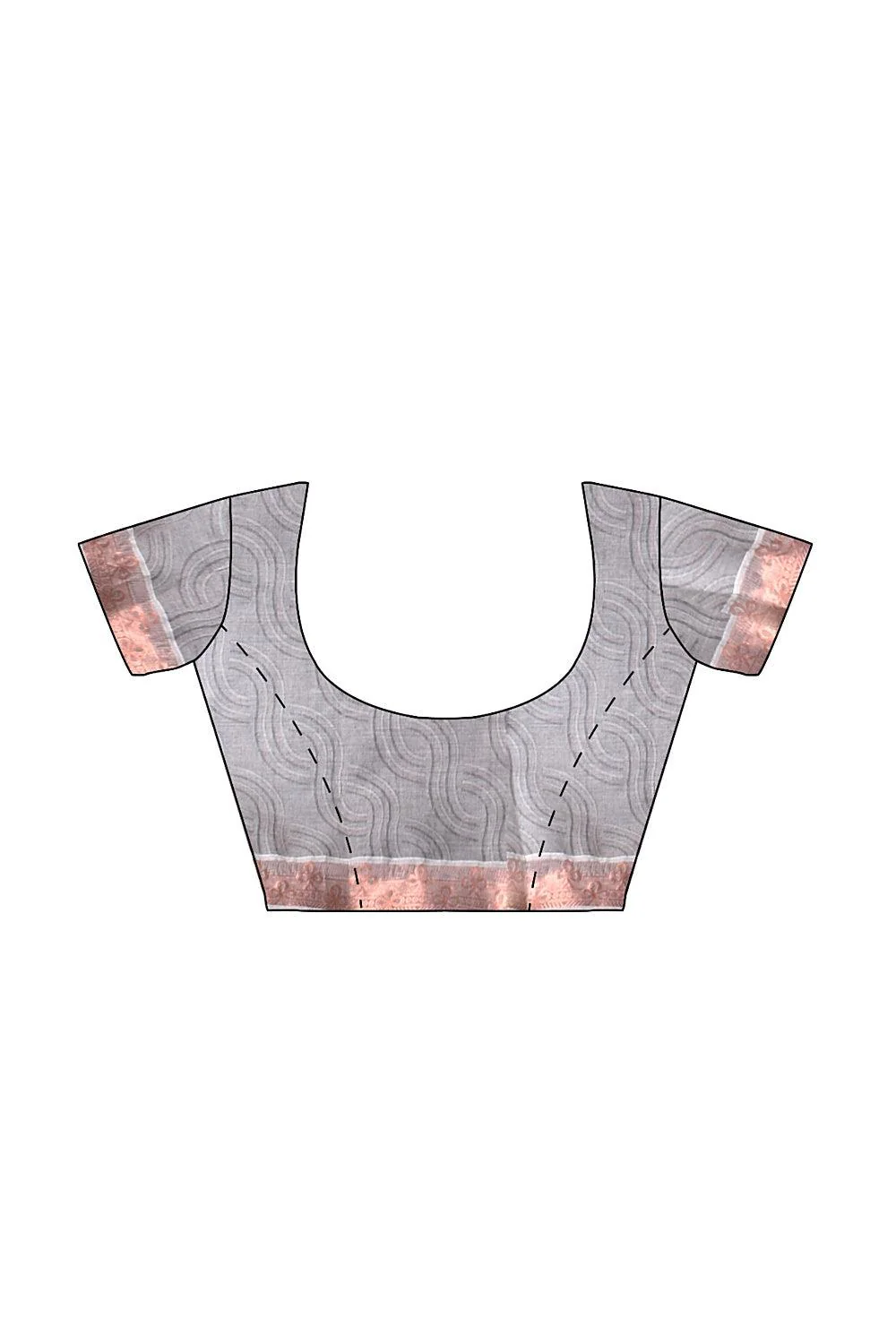 Coimbatore Cotton Copper Zari Saree - Grey - Image 4