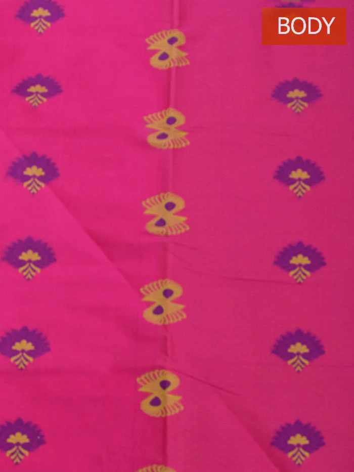 Coimbatore Cotton Dark Pink Butta Saree with Thread Woven Border - Image 4