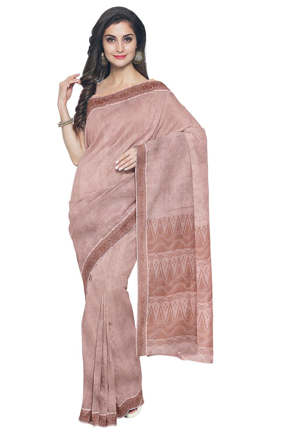 Coimbatore Cotton Emboss Saree - Beige - Image 2
