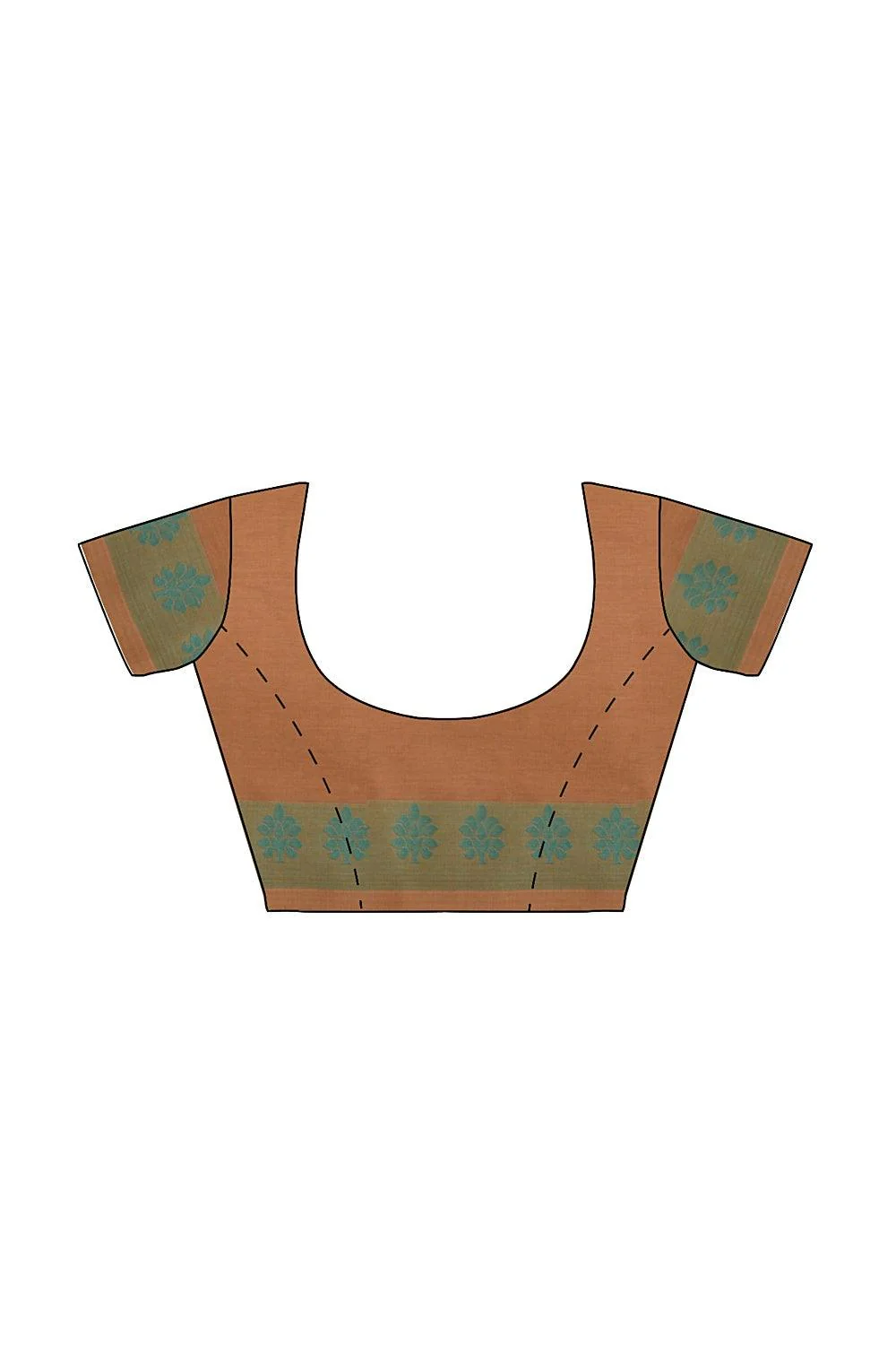 Coimbatore Cotton Emboss Saree - Sandal - Image 4