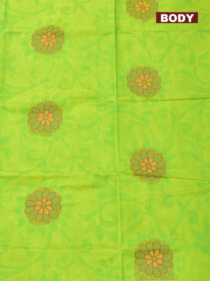 Coimbatore Cotton Green Butta Saree with Thread Woven Border - Image 3