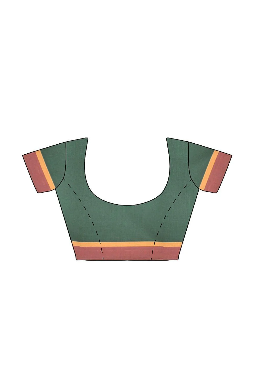 Coimbatore Cotton Green Color Saree with Copper Zari and Thread Woven Buttas - Image 4