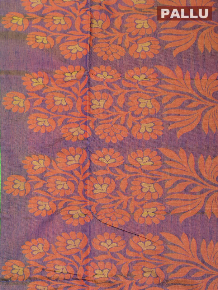 Coimbatore Cotton Green Emboss Saree with Thread Woven Border - Image 3