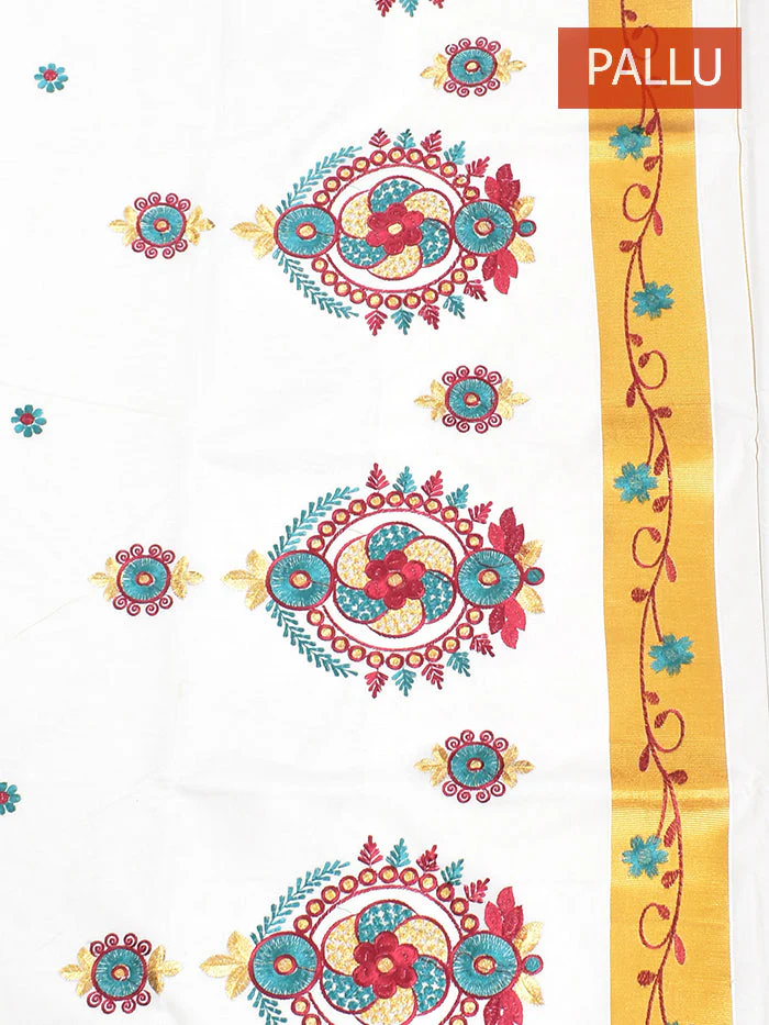 Coimbatore Cotton Kerala Kasavu Cotton Saree - Image 3