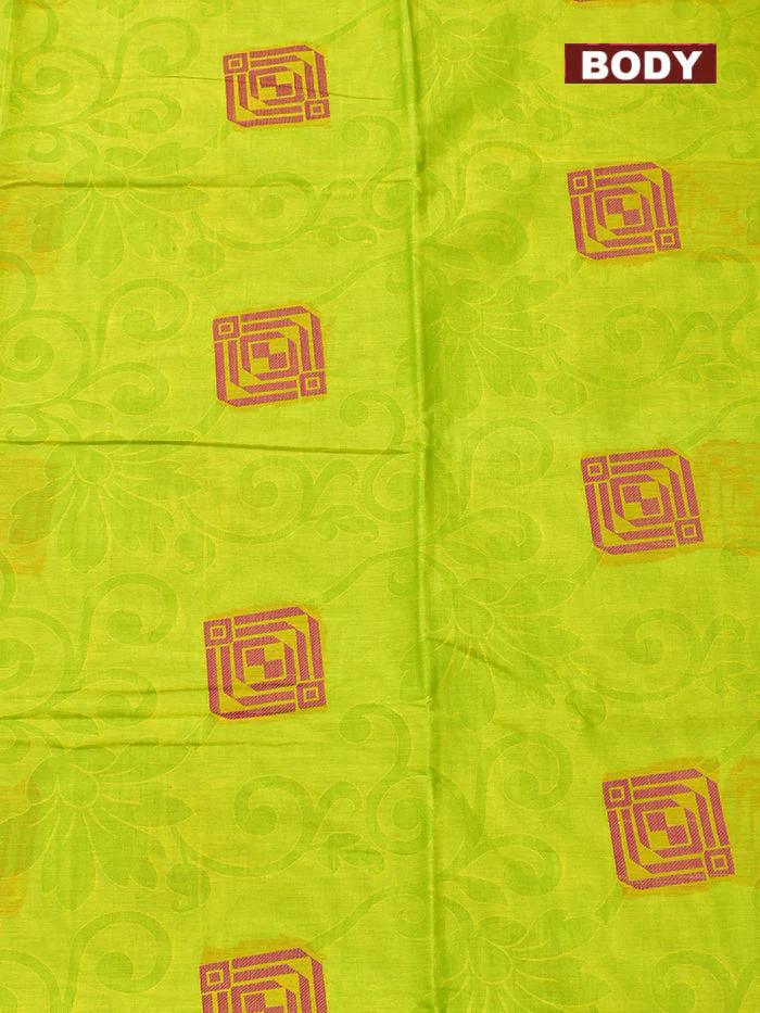 Coimbatore Cotton Light Green Butta Saree with Thread Woven Border - Image 3