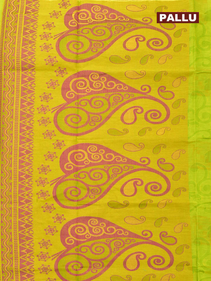 Coimbatore Cotton Light Green Butta Saree with Thread Woven Border - Image 4