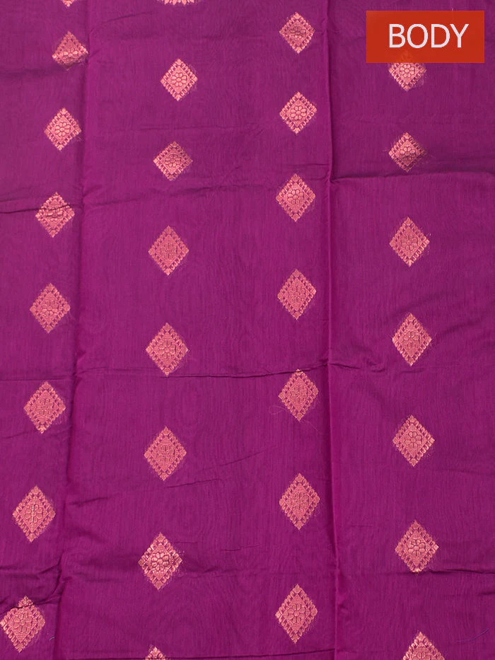 Coimbatore Cotton Magenta Color Light weight Cotton Saree - Image 4