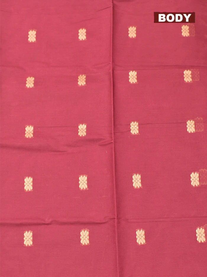Coimbatore Cotton Maroon Butta Saree with Plain Border - Image 3