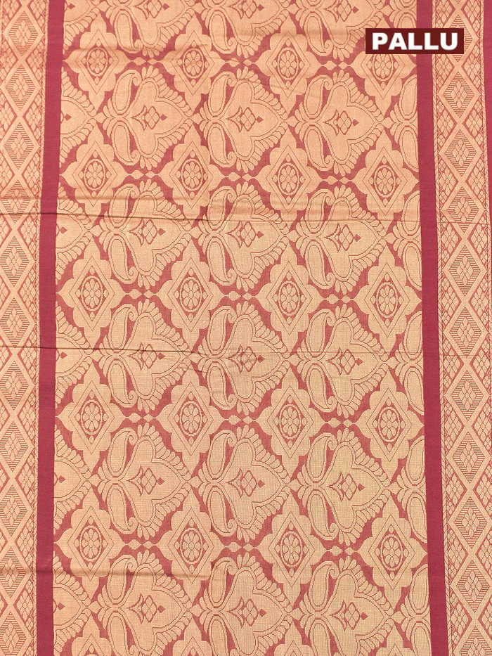 Coimbatore Cotton Maroon Butta Saree with Plain Border - Image 4