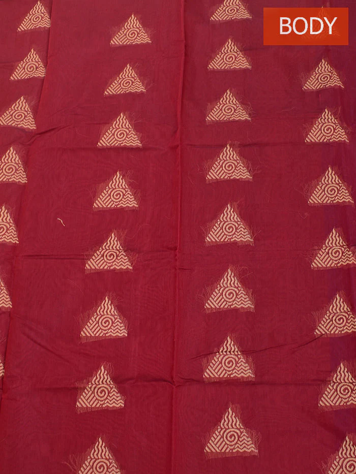 Coimbatore Cotton Maroon Color Light Weight Cotton Saree - Image 4