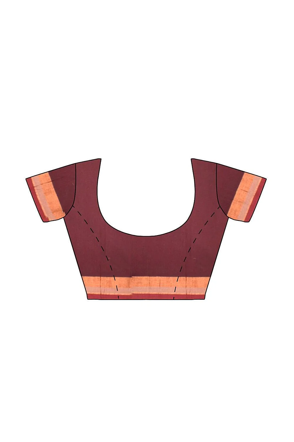 Coimbatore Cotton Maroon Color Saree with Copper and Silver Zari Woven Buttas - Image 4