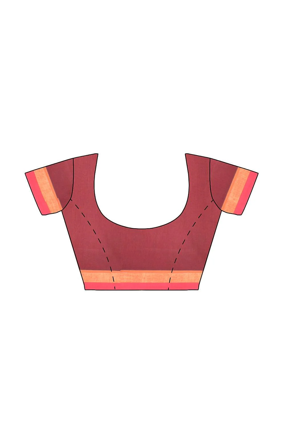 Coimbatore Cotton Maroon Color Saree with Copper and Silver Zari Woven Buttas - Image 4