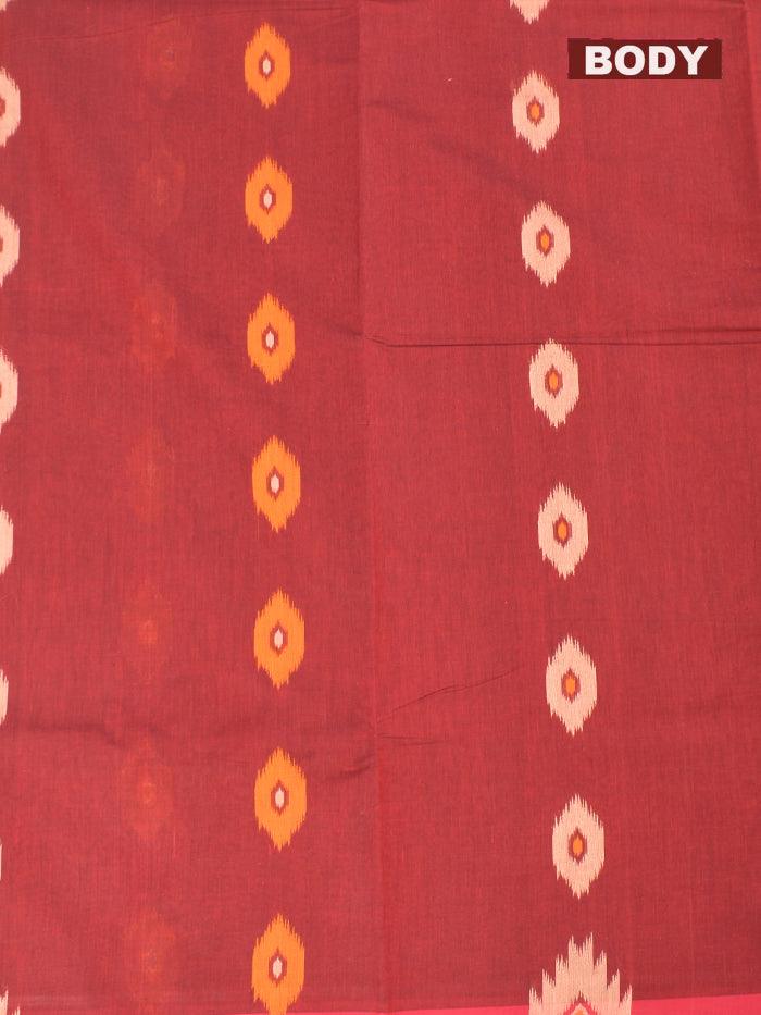 Coimbatore Cotton Maroon Saree with Thread Woven Buttas and Simple Border - Image 3