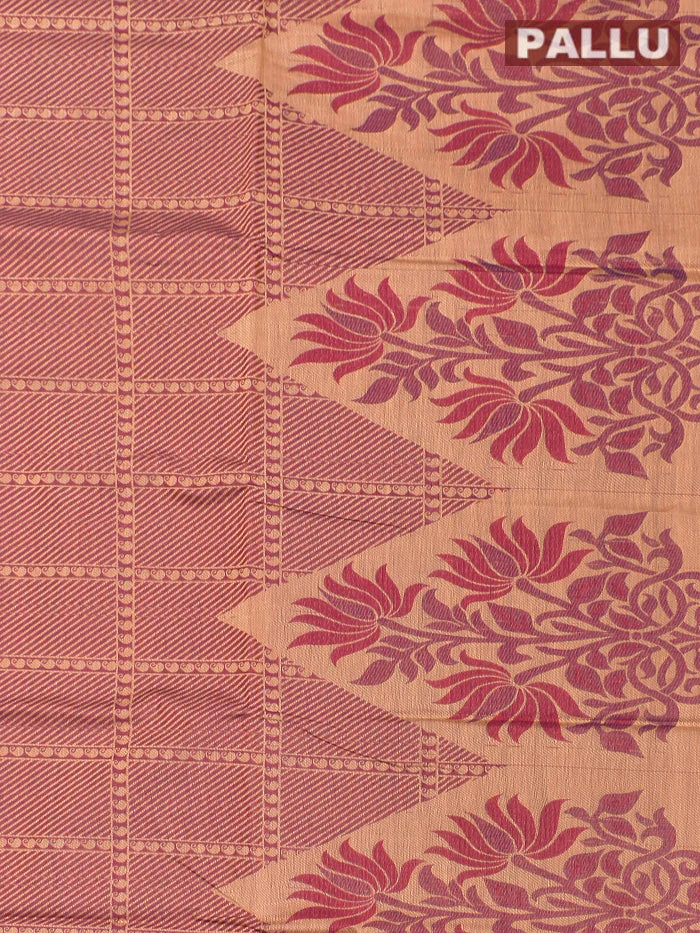 Coimbatore Cotton Navy Blue Emboss Saree with Thread Woven Border - Image 3
