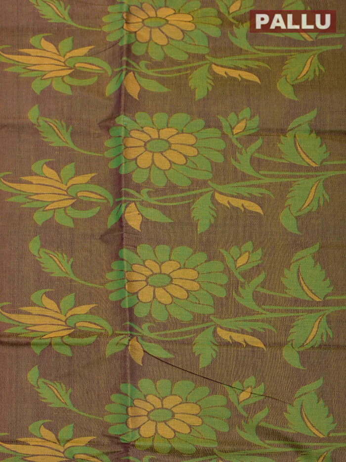 Coimbatore Cotton Orange Emboss Saree with Thread Woven Border - Image 3