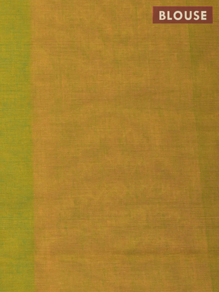 Coimbatore Cotton Orange Emboss Saree with Thread Woven Border - Image 4