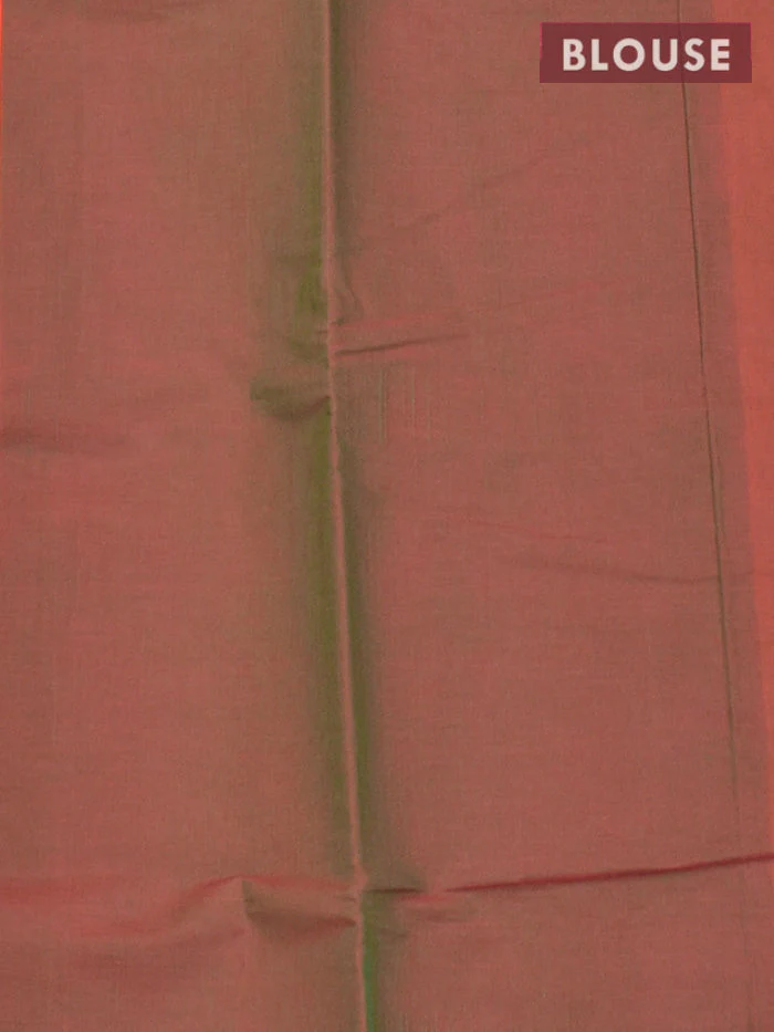 Coimbatore Cotton Orange Emboss Saree with Thread Woven Border - Image 4