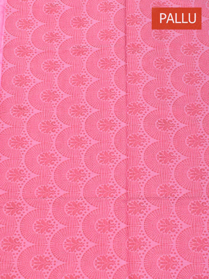 Coimbatore Cotton Pink Fancy Emboss Saree with Thread Woven Border - Image 3