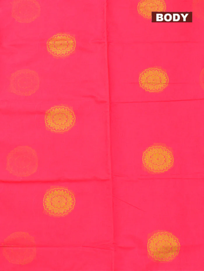 Coimbatore Cotton Red Butta Saree with Thread Woven Border - Image 3