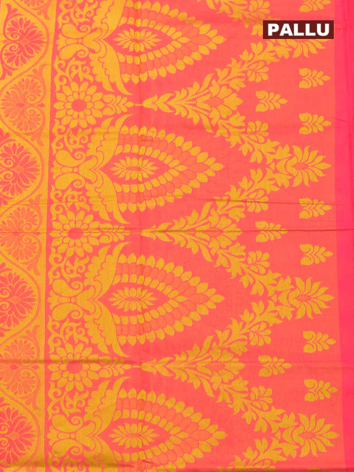 Coimbatore Cotton Red Butta Saree with Thread Woven Border - Image 4
