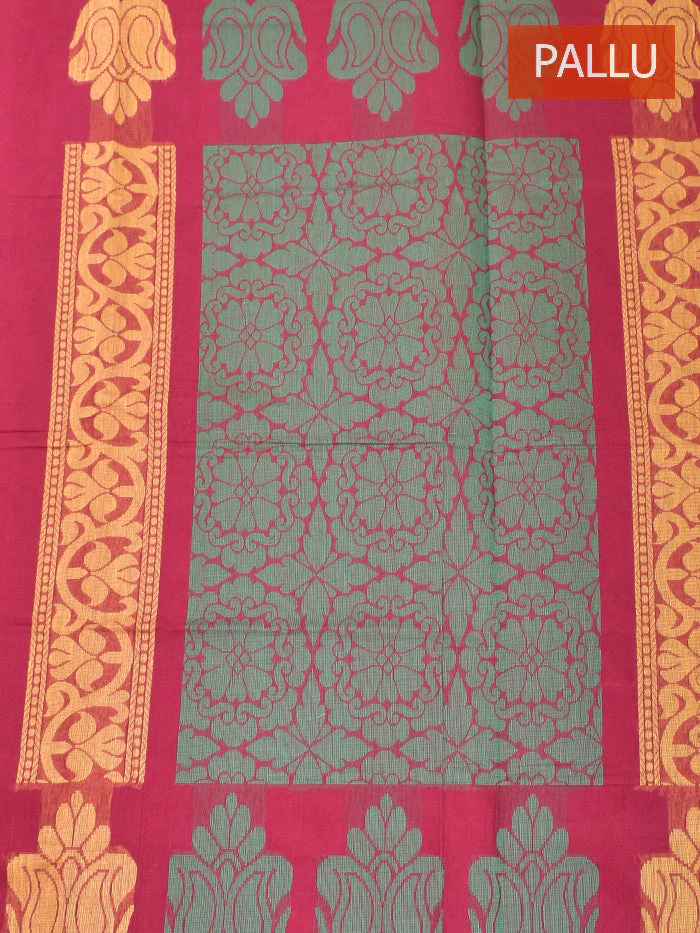 Coimbatore Cotton Red Color Butta Saree with Plain Border - Image 3