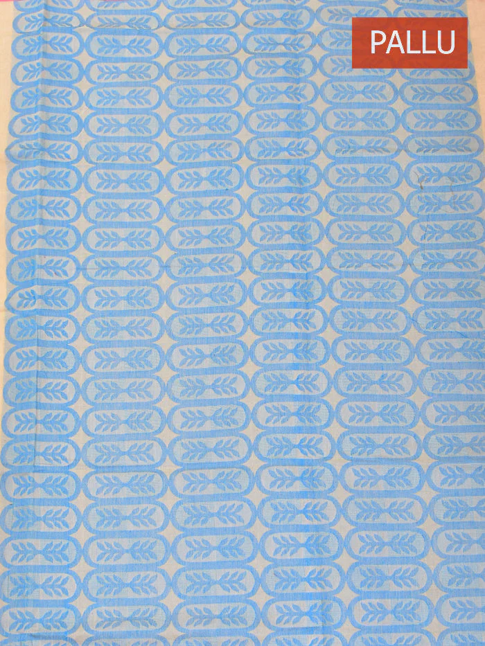 Coimbatore Cotton Sandal Fancy Emboss Saree with Thread Woven Border - Image 3