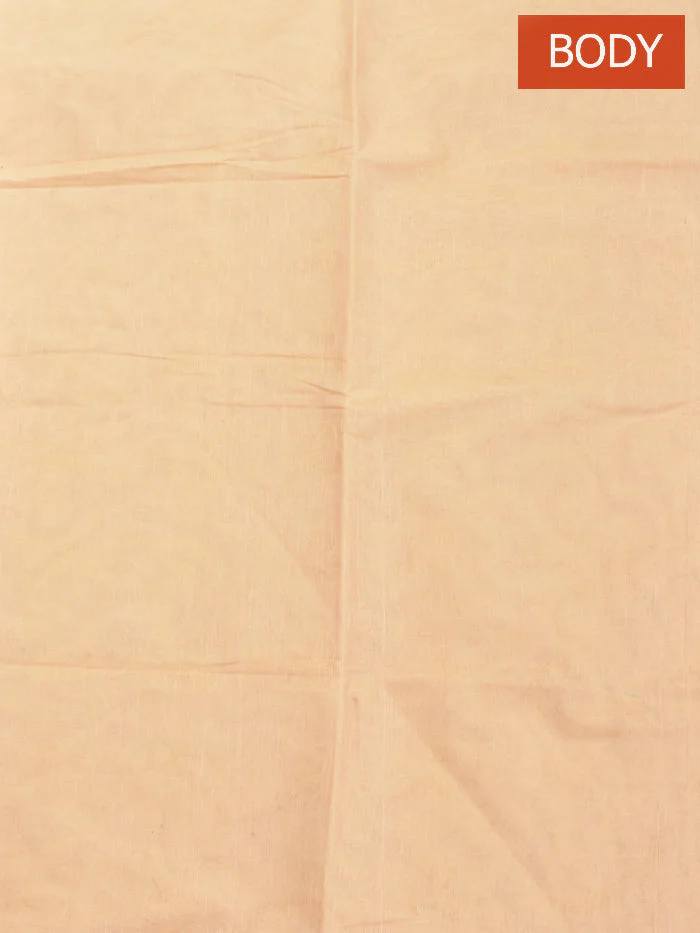 Coimbatore Cotton Sandal Fancy Emboss Saree with Thread Woven Border - Image 4