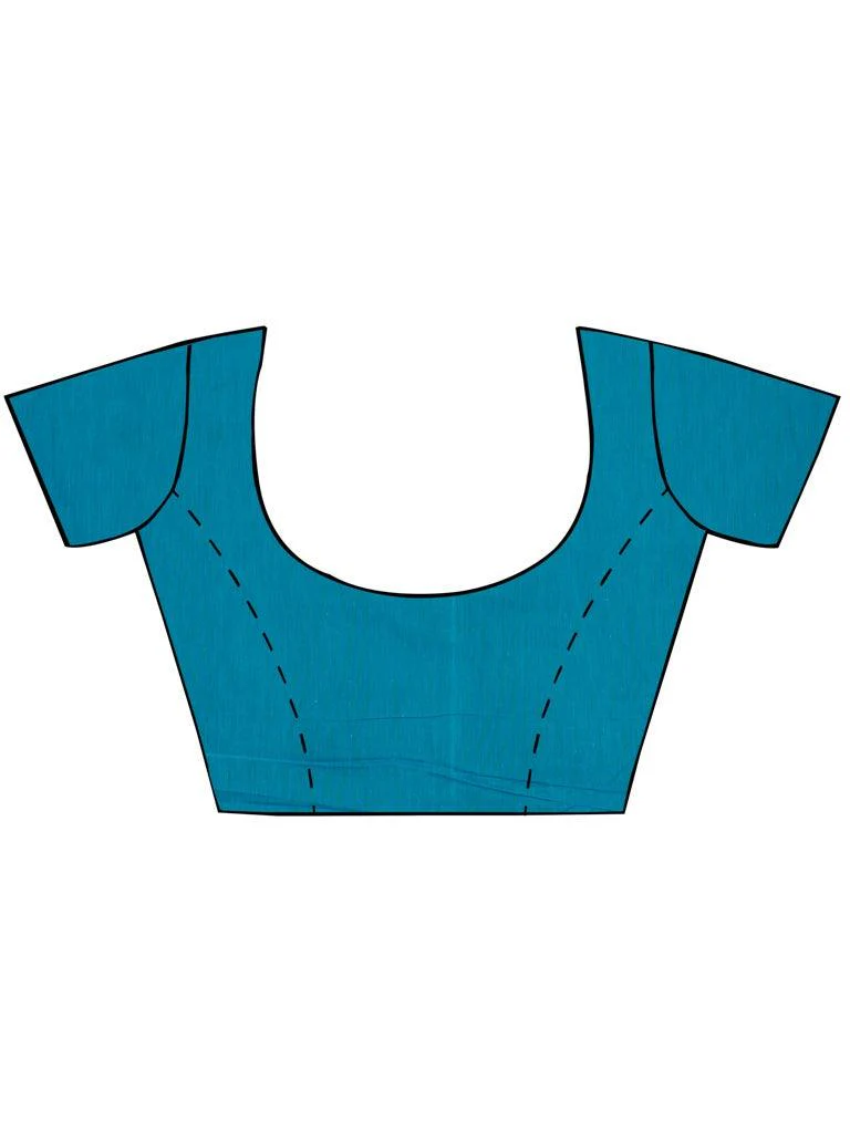 coimbatore Cotton Saree - Blue - Image 5
