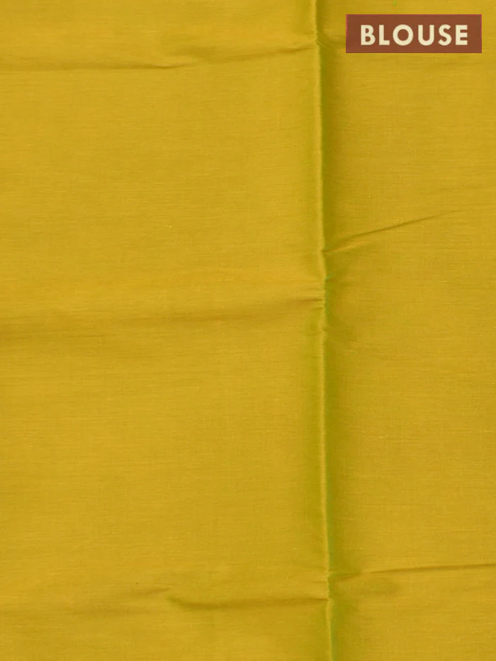 Coimbatore Cotton Yelllow Emboss Saree with Thread Woven Border - Image 4