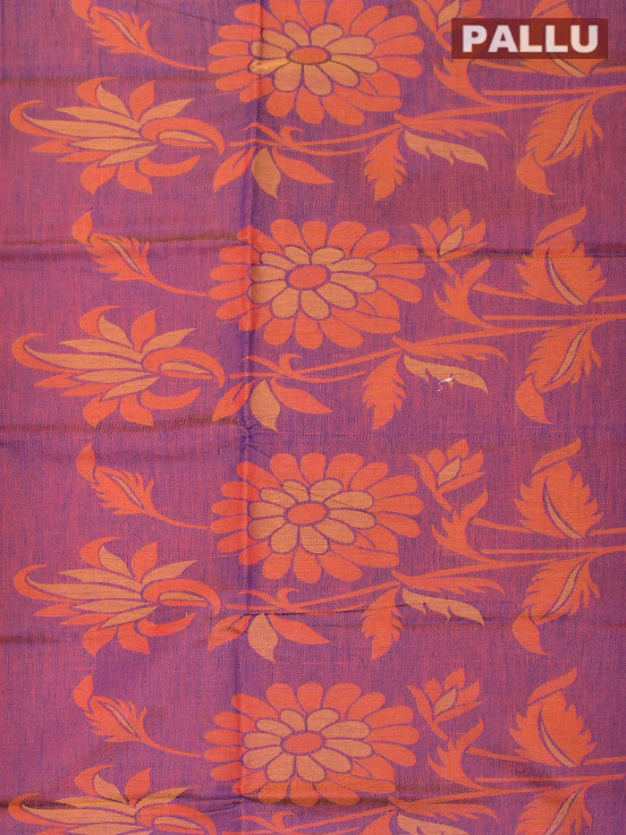 Coimbatore Cotton Yellow Emboss Saree with Thread Woven Border - Image 3