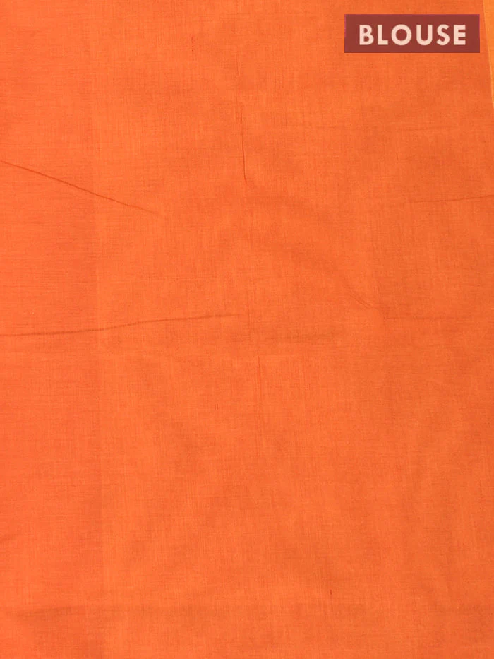 Coimbatore Cotton Yellow Emboss Saree with Thread Woven Border - Image 4