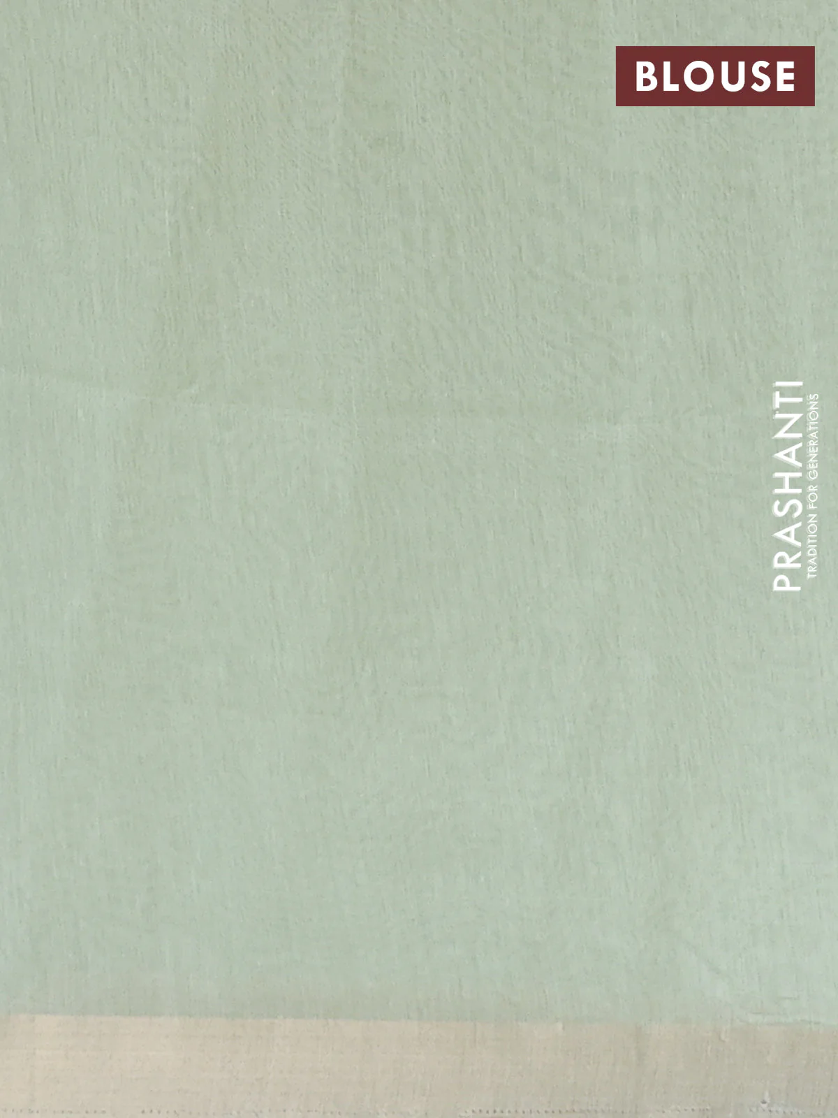 Cotton Saree pista green with allover kantha work and zari woven border - Image 4