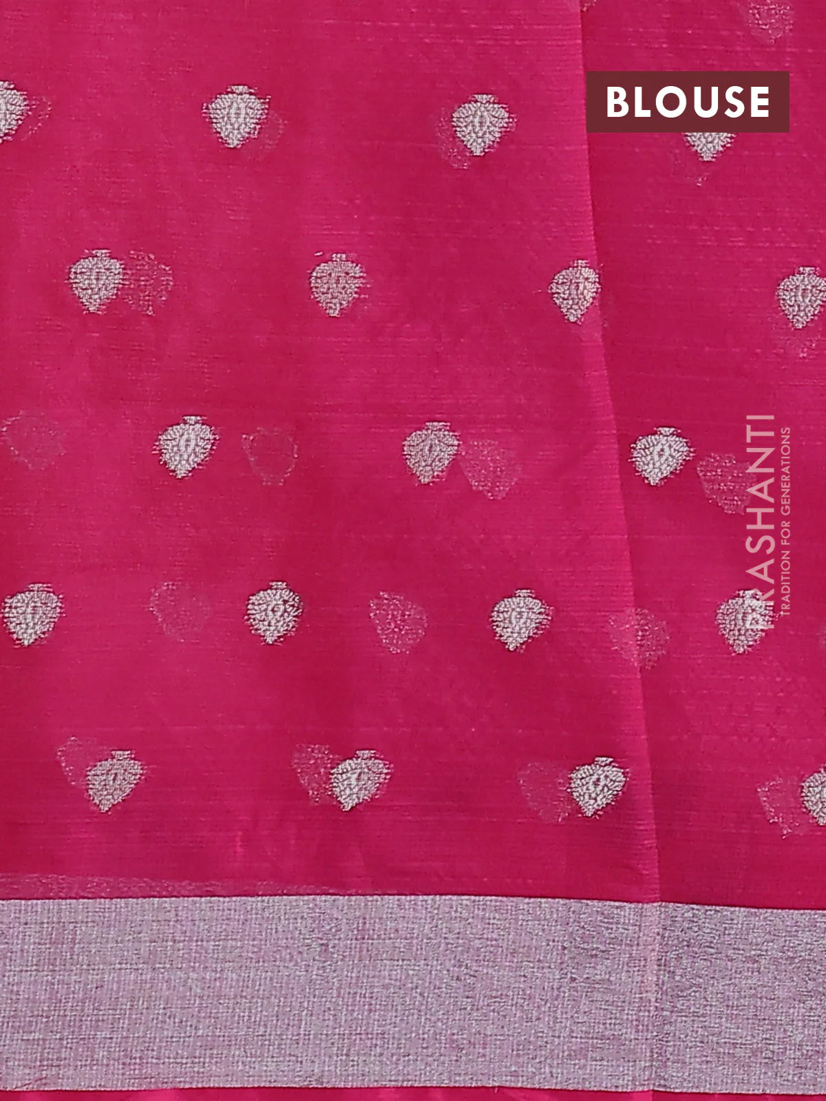 Cotton tissu zari kota saree pastel pink and pink with allover zari weaves and floral thread woven border - Image 3