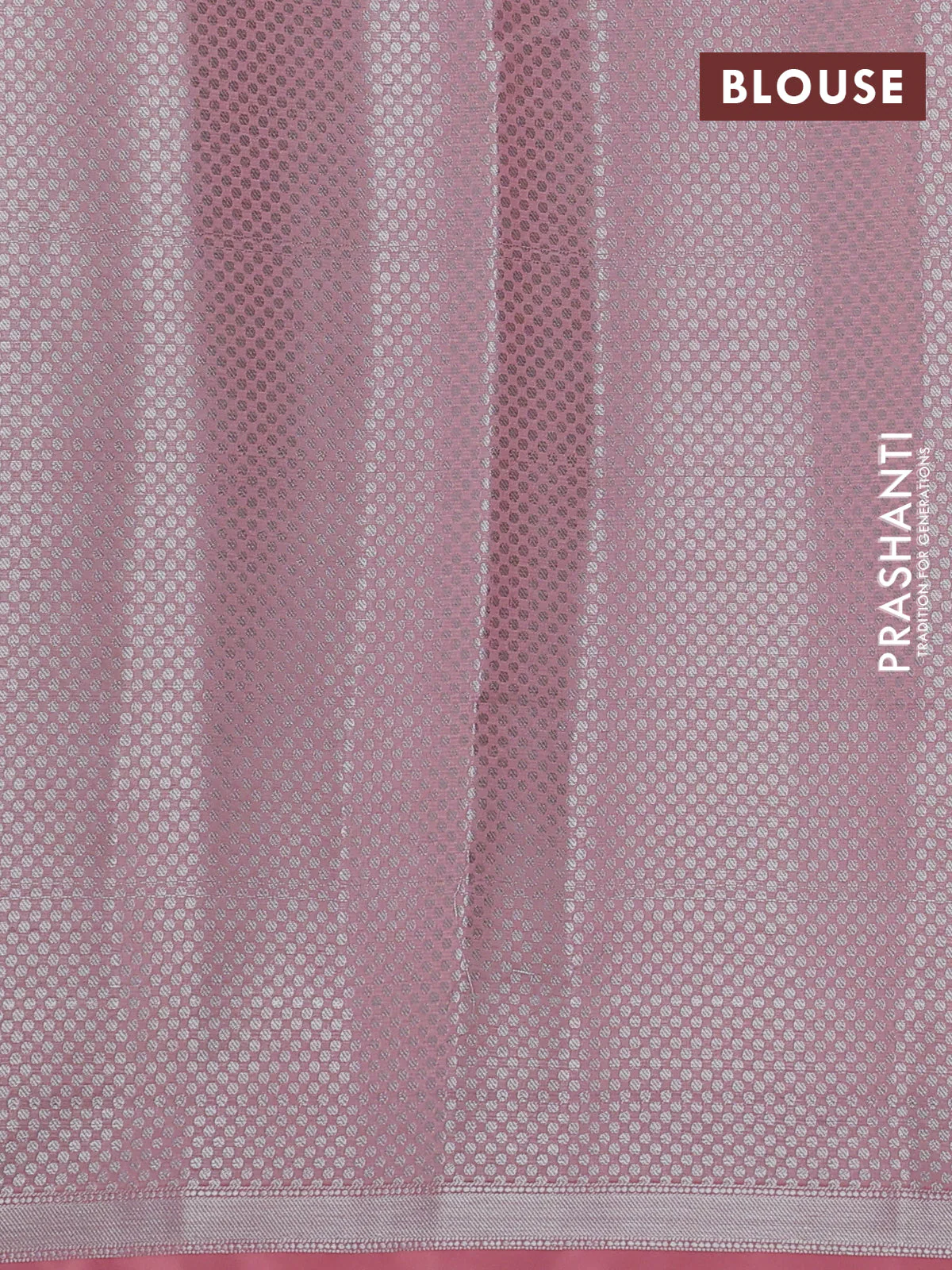 Cotton zari kota saree lavender and peach pink with allover silver zari woven buttas and zari woven border - Image 3