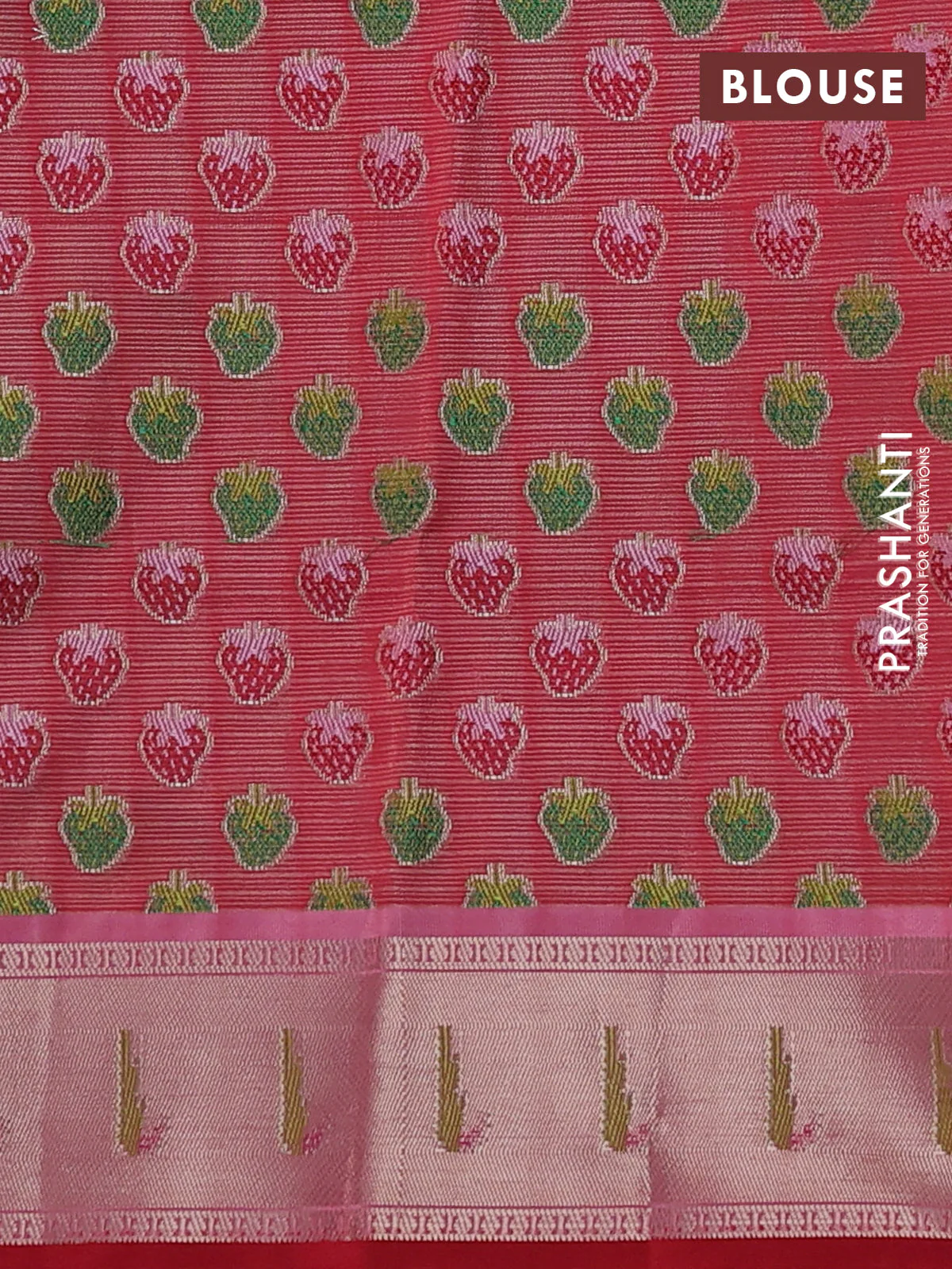 Cotton zari kota saree lavender and pink with allover floral zari weaves and zari woven muniya butta border - Image 3
