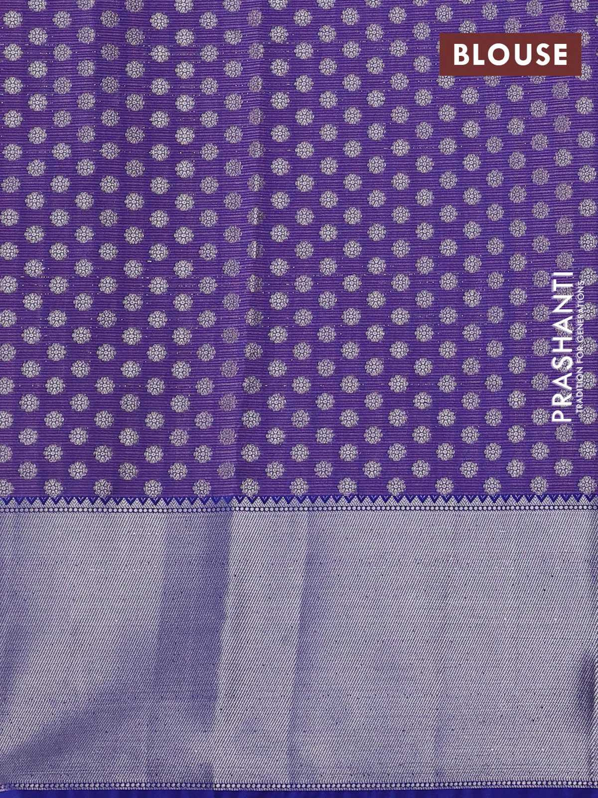 Cotton zari kota saree peach pink and blue with allover zari weaves and zari woven muniya butta border - Image 3