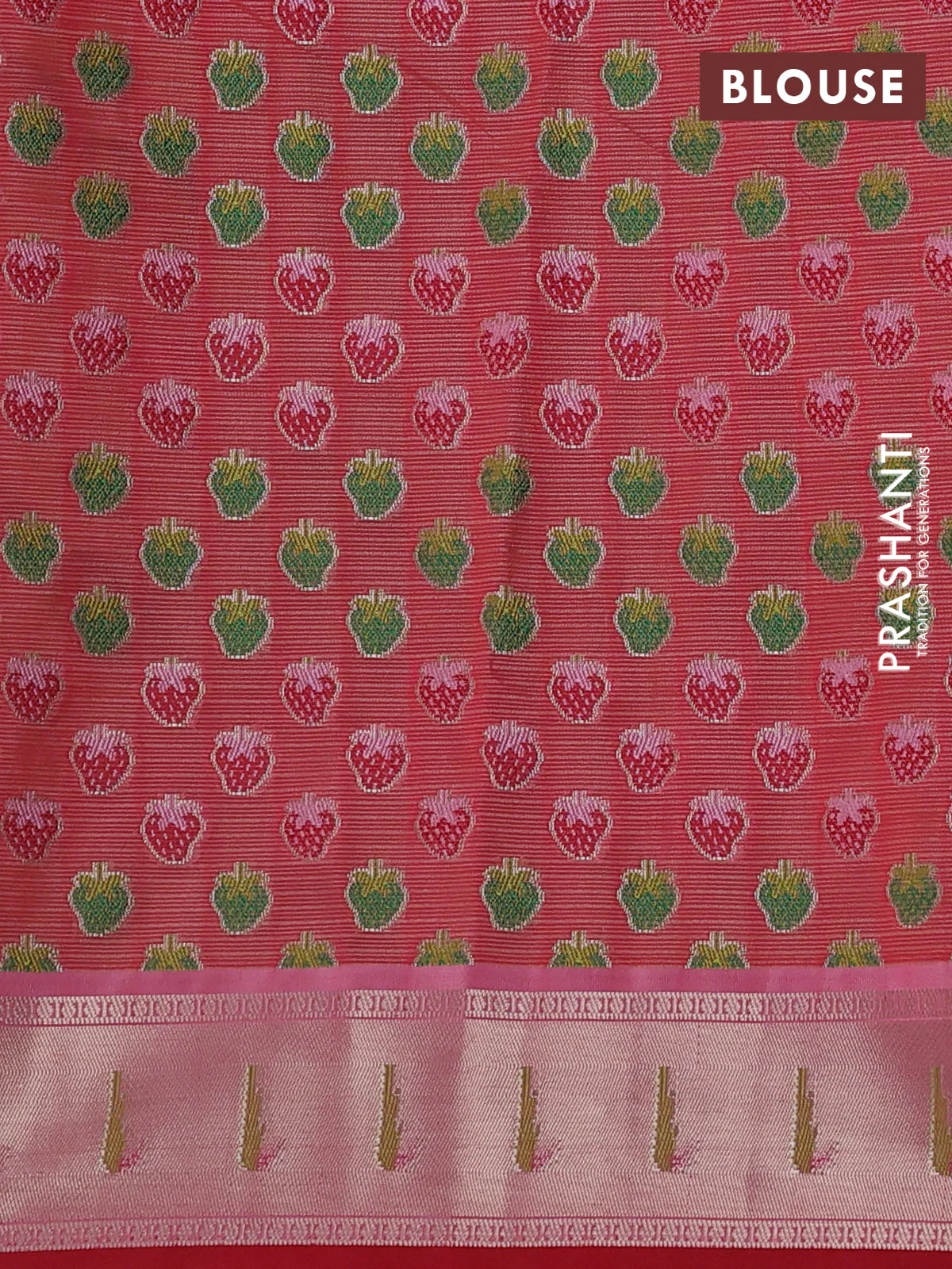 Cotton zari kota saree pista green and pink with allover floral zari weaves and zari woven muniya butta border - Image 3