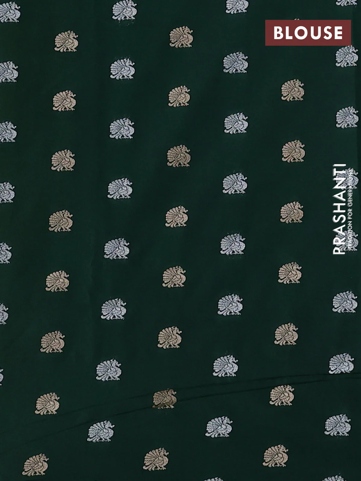 Cotton zari kota saree pista green with allover zari woven buttas and horse zari woven butta border - Image 3