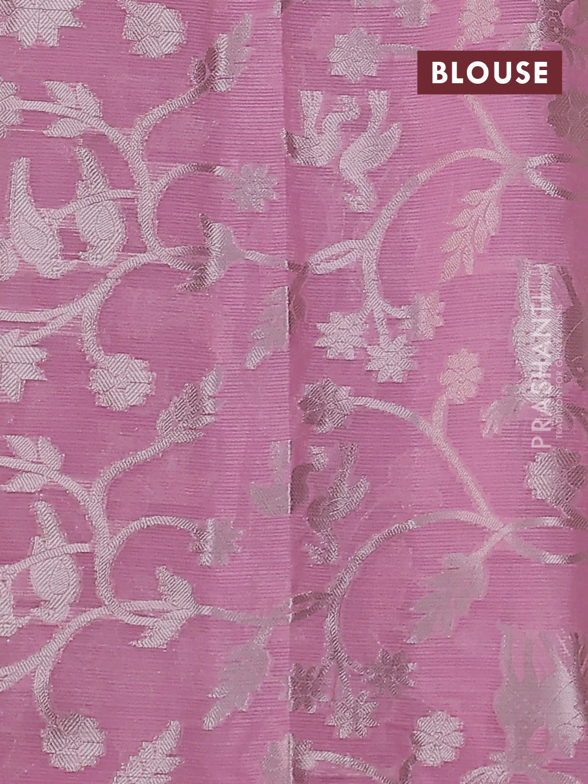 Cotton zari kota saree teal green shade and light pink with silver & gold zari woven buttas and silver zari woven border - Image 3