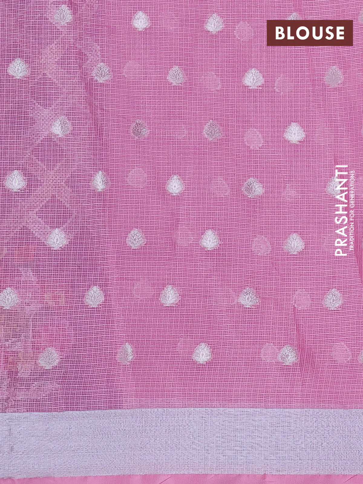 Cotton zari kota saree wine shade and light pink wit allover silver & gold zari weaves and floral butta silver zari woven border - Image 3