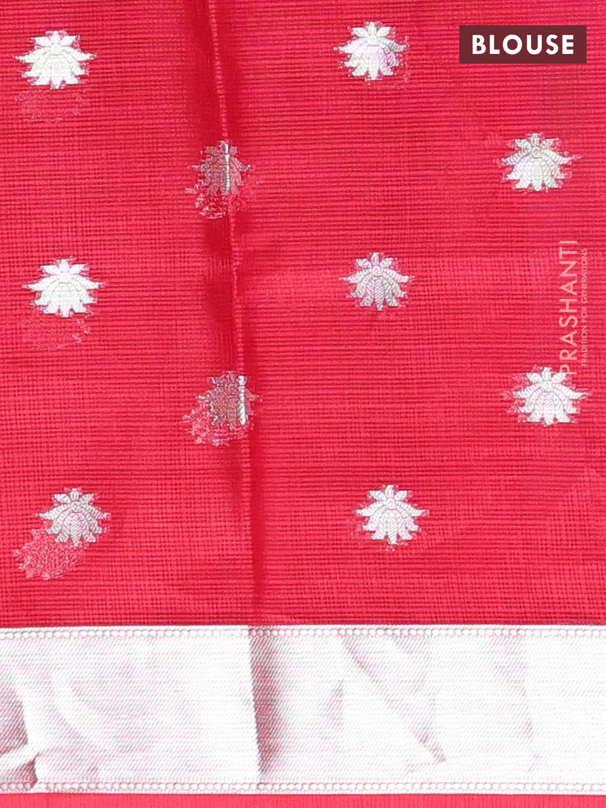 Cotton zari kota unstitched lehenga lavender and maroon with silver zari buttas & jamdhani weaves - Image 2