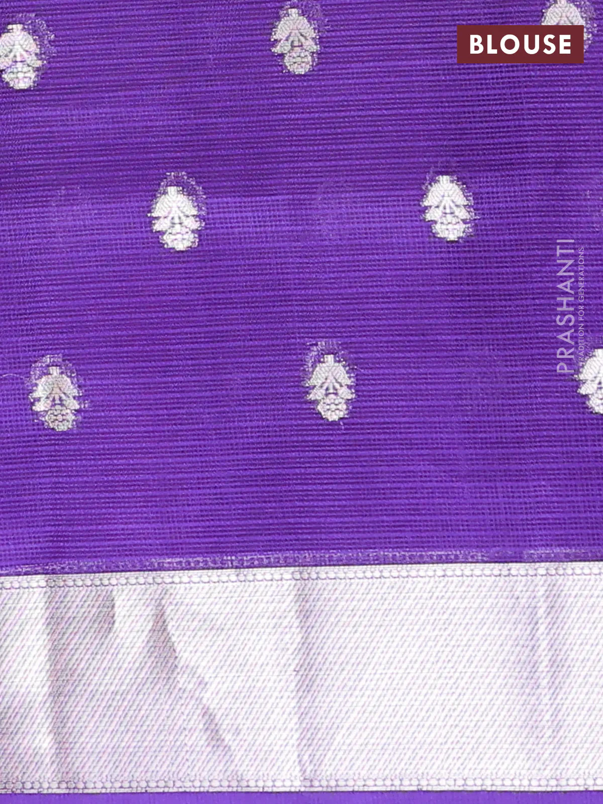Cotton zari kota unstitched lehenga light green and blue with zari buttas & jamdhani weaves - Image 2